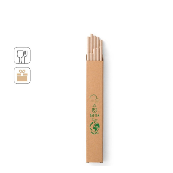 LAMONE. Set of 10 kraft paper straws